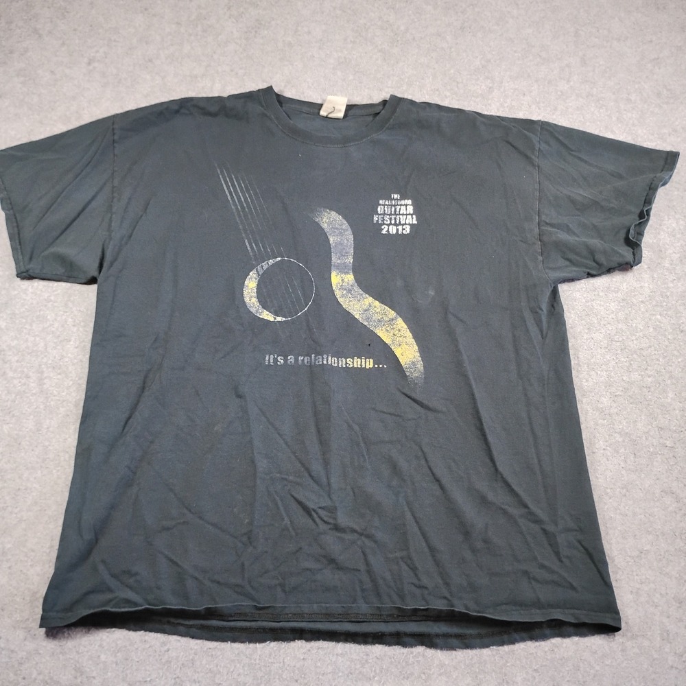 Gildan Healdsburg Guitar Festival T Shirt Men 2XL Black 2013 Graphic Tee Vintage